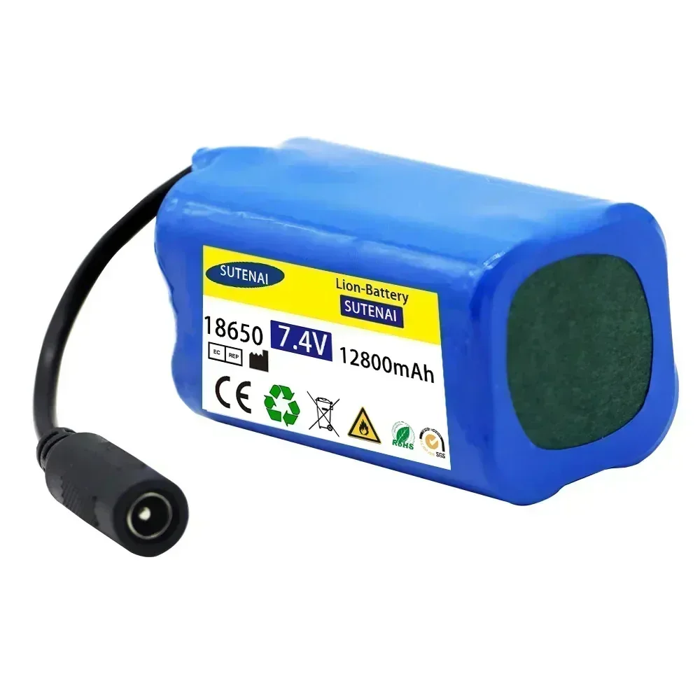 Batería de 7,4 V, 12800mAh, 6800mAh para T188 T888 2011-5 V007 C18 H18, etc., Control remoto, piezas de barco de cebo de pesca RC