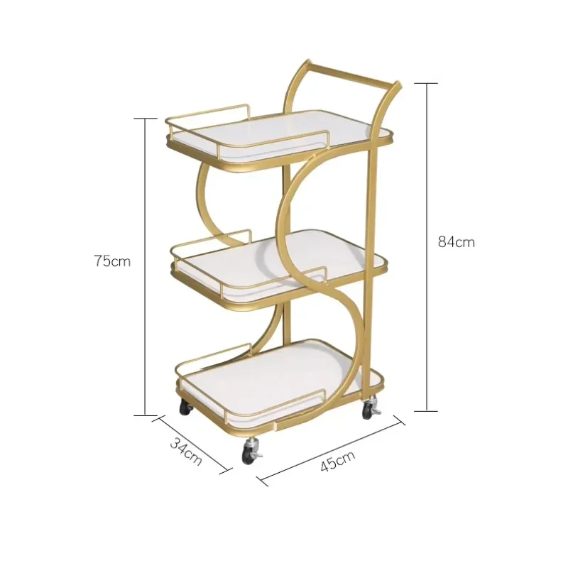 Nordic Mobile Hotel Food Delivery Cart Tea Shelf Home Wine Beauty Cake Dining