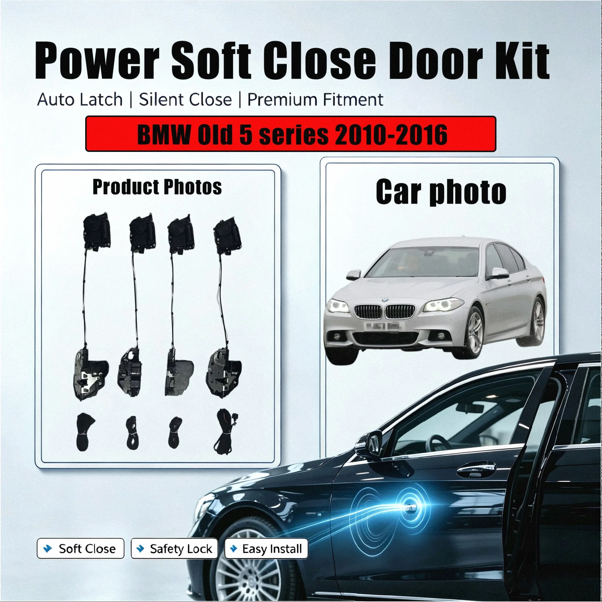 Xcar for BMW Old 5 series 2010-2016 Car OEM Automatic Soft Close Door Electric Suction Kit Auto Power Closing