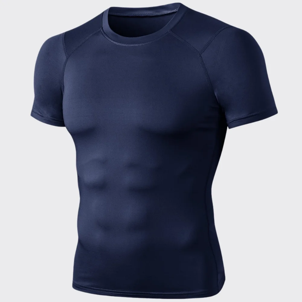 Running T-shirt Men's Quick Dry Fitness Tight Short Sleeve Sweatshirt Summer Elastic Jogging Training Workout Top Gym Sportswear