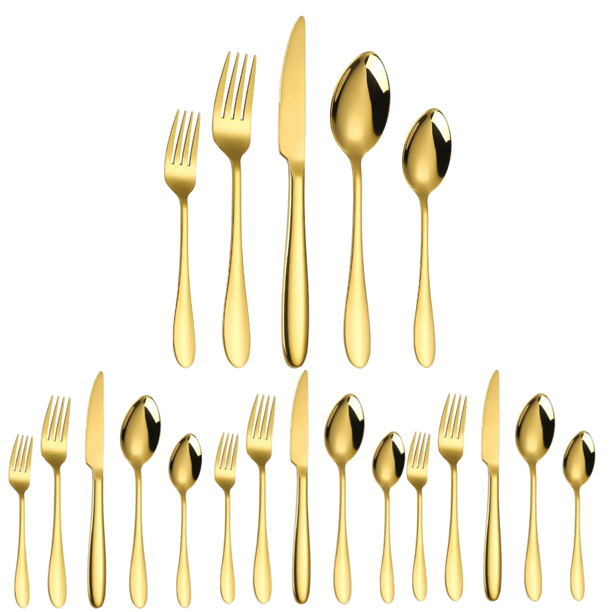 

A · HOUSEWARE Gold Heavy Silverware Set for 4 Party Stainless Steel Utensils 20-Piece Elegant Cutlery Flatware Set for Kitchen