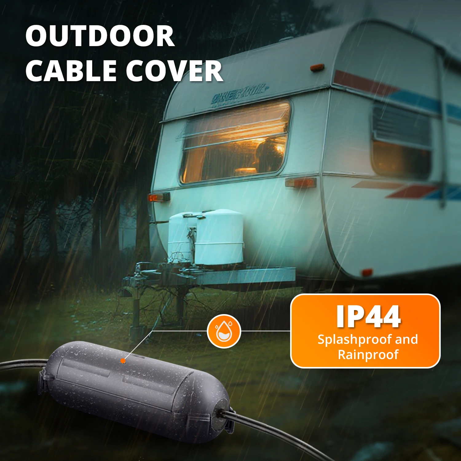 

Extension Cord Cover 18x5.7x5.7cm Ipx4 Waterproof Mini Shield Lightweight Design For Christmas Decor Security Cameras Lawn Tools