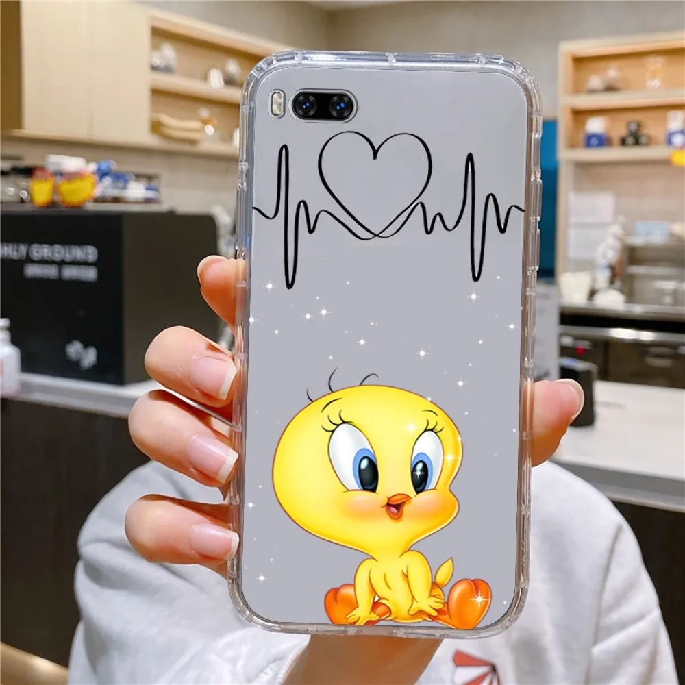 Cute T-tweety Phone Case For Huawei Mate P10 P20 P30 P40 P50 Smart Z Honor 50 60 70 Pro Lite Transparent Case