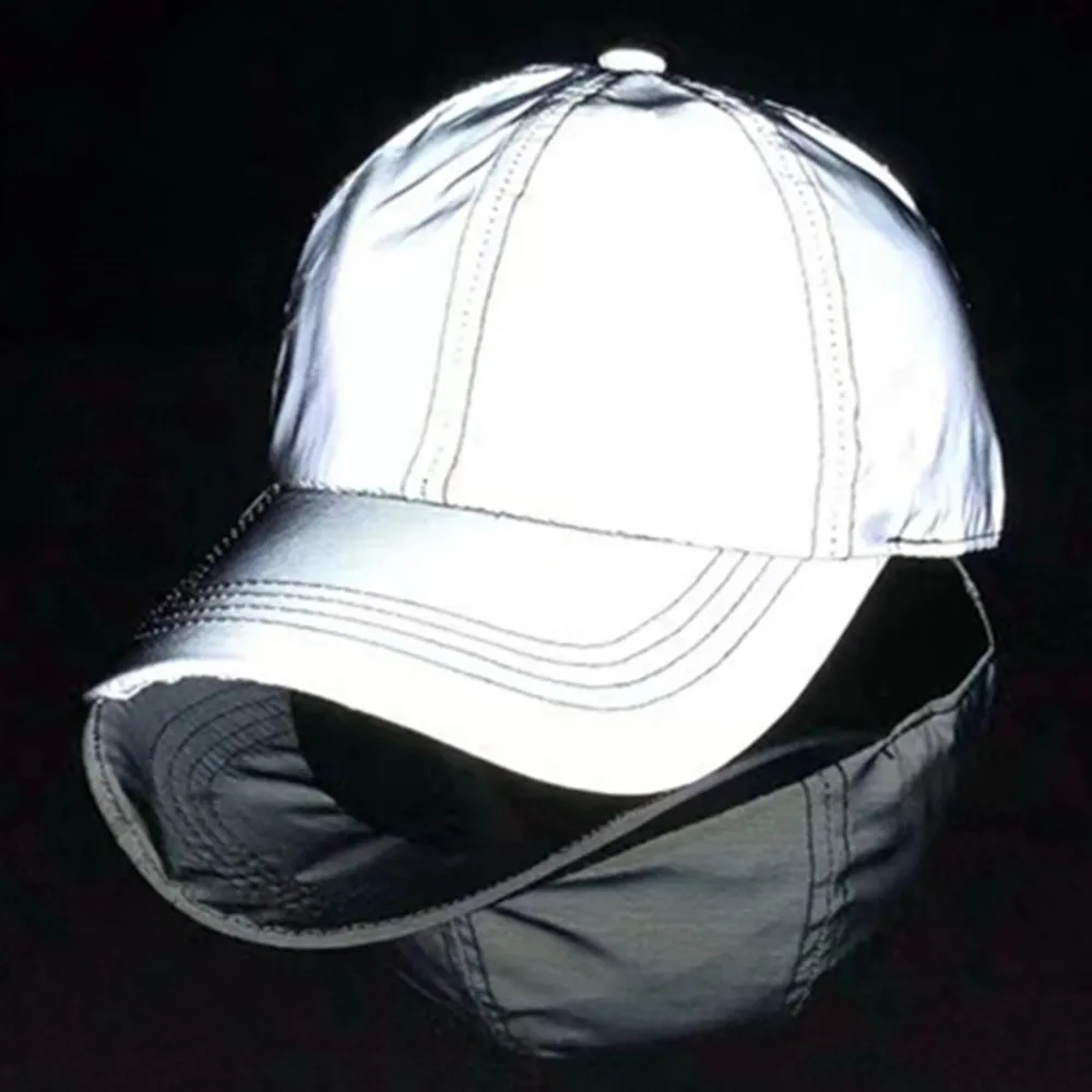 Portable Reflective Luminous Cap Lightweight Sun Protection Sun Visor Breathable Adjustable Hip Hop Baseball Cap