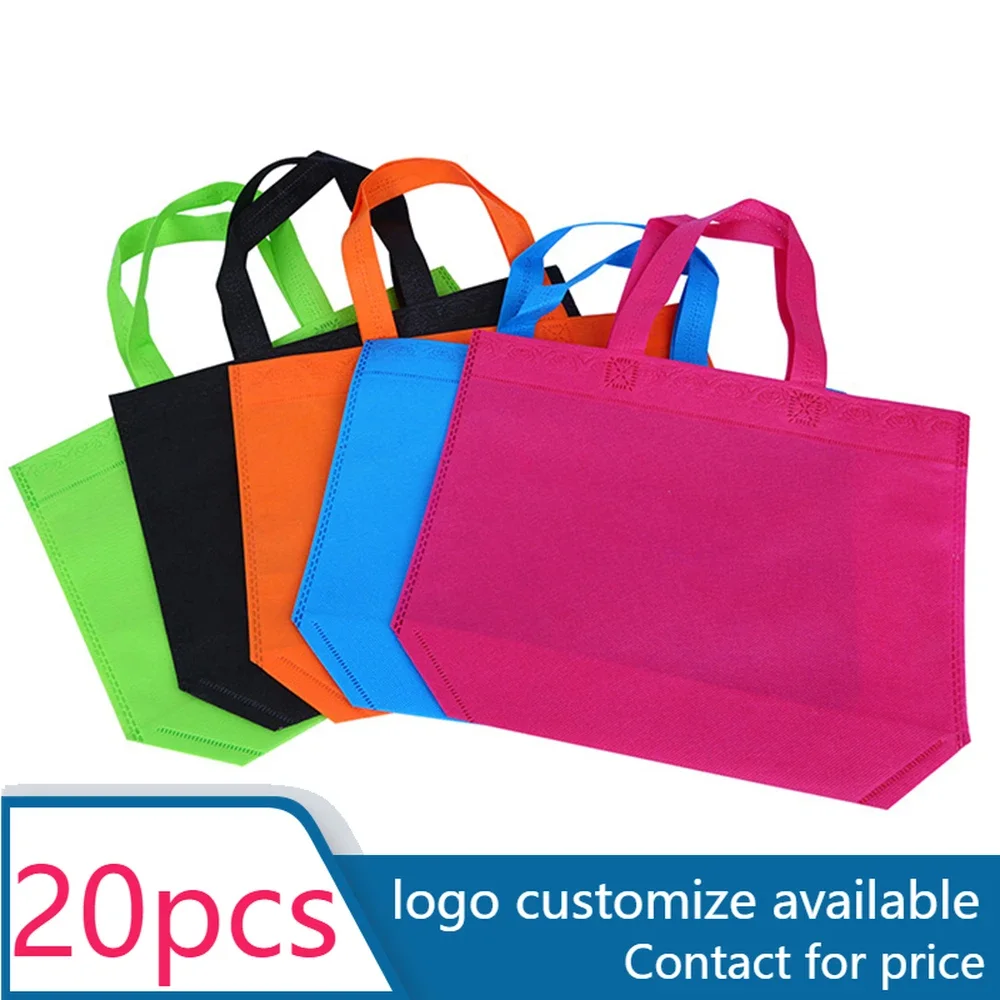 

20 pcs Eco-Friendly Set of 20 Non Woven Fabric Bags for Shopping, Custom Logo Imprint Available