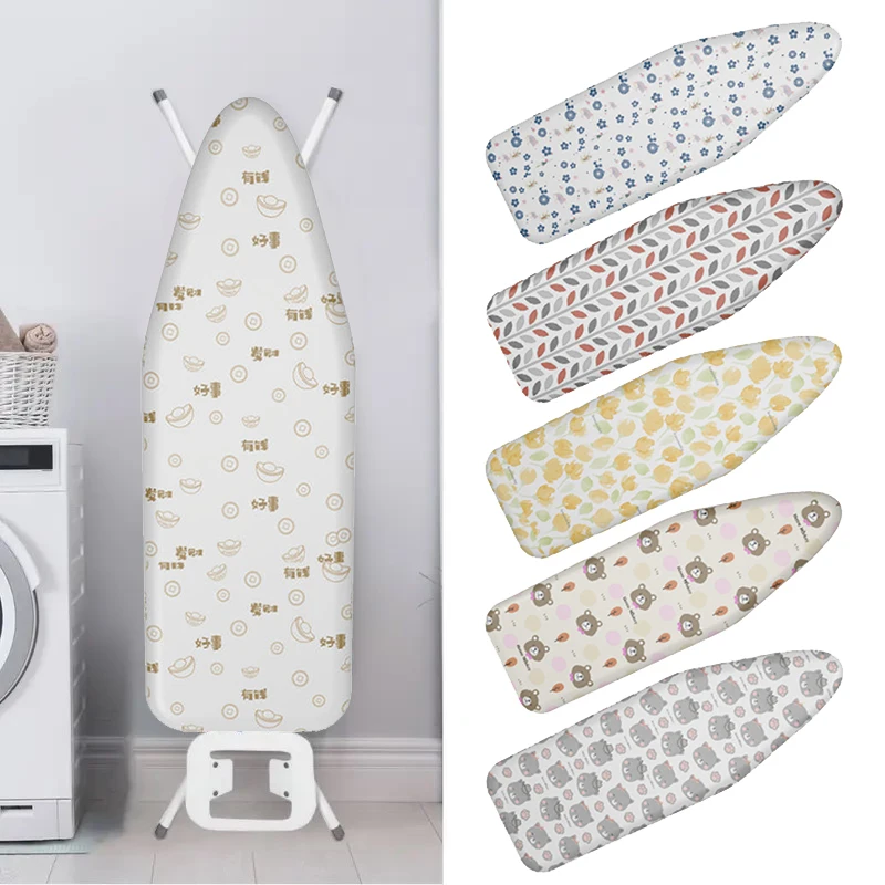 Durable Ironing Board Cloth Heat Resistant Decorative Ironing Board Cover With Floral Animals Design Laundry Supplies【Homeclub】