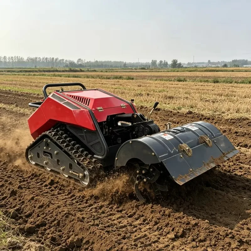 Customize Crawler Remote Control Multi Purpose Farm Machine Mower Tiller Ditcher Weeder Backfiller Snow Remover For Garden