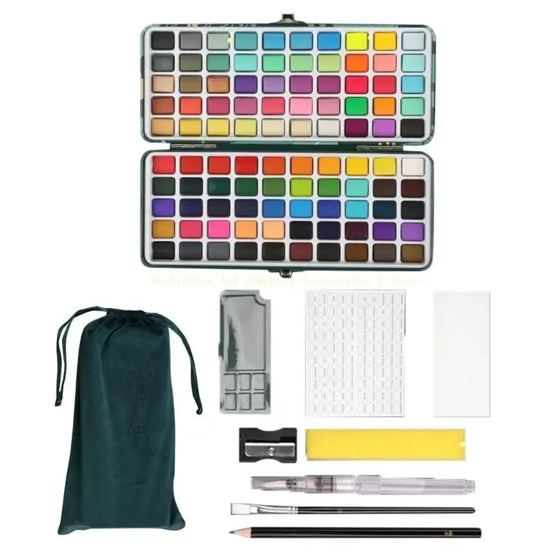 

40/50/100 Colors Solid Watercolour Paint Set Drawing Supplies for Artist Student
