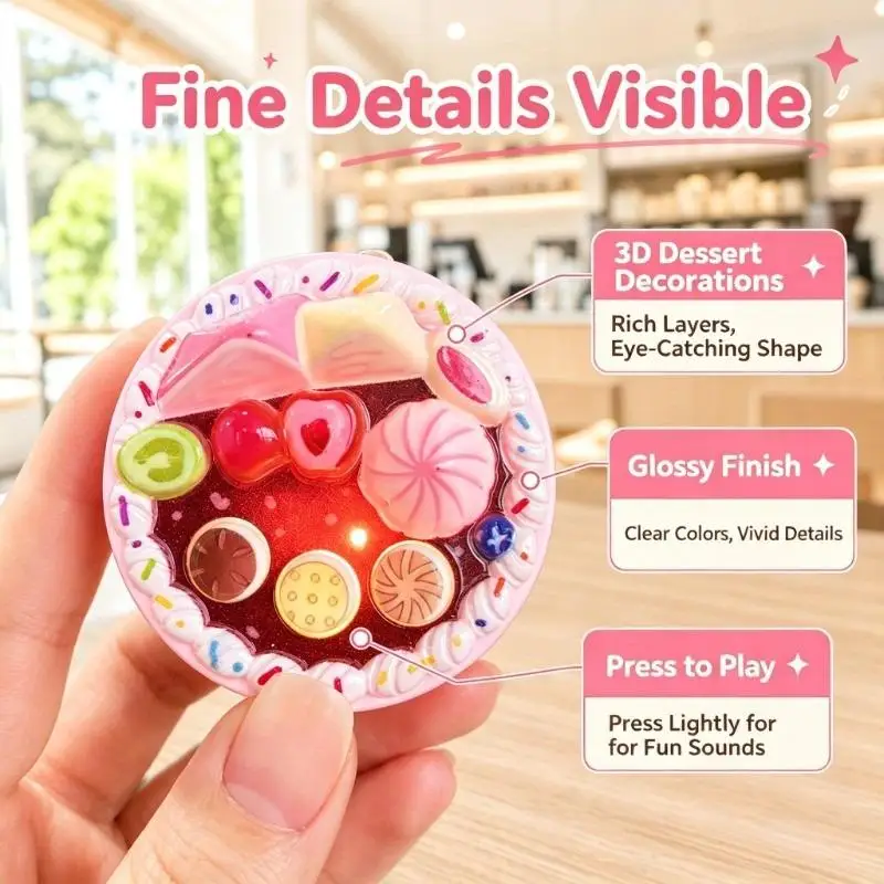 Happy Birthday Music Recording Keychain Cake Music Birthday Cake Keyring Christmas New Year Couple Gifts