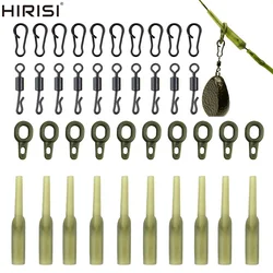 Hirisi 40 x Carp Fishing Rigs Rubber Anti Tangle Sleeves Fishing Quick Change Snap Connector Fishing Accessories M9