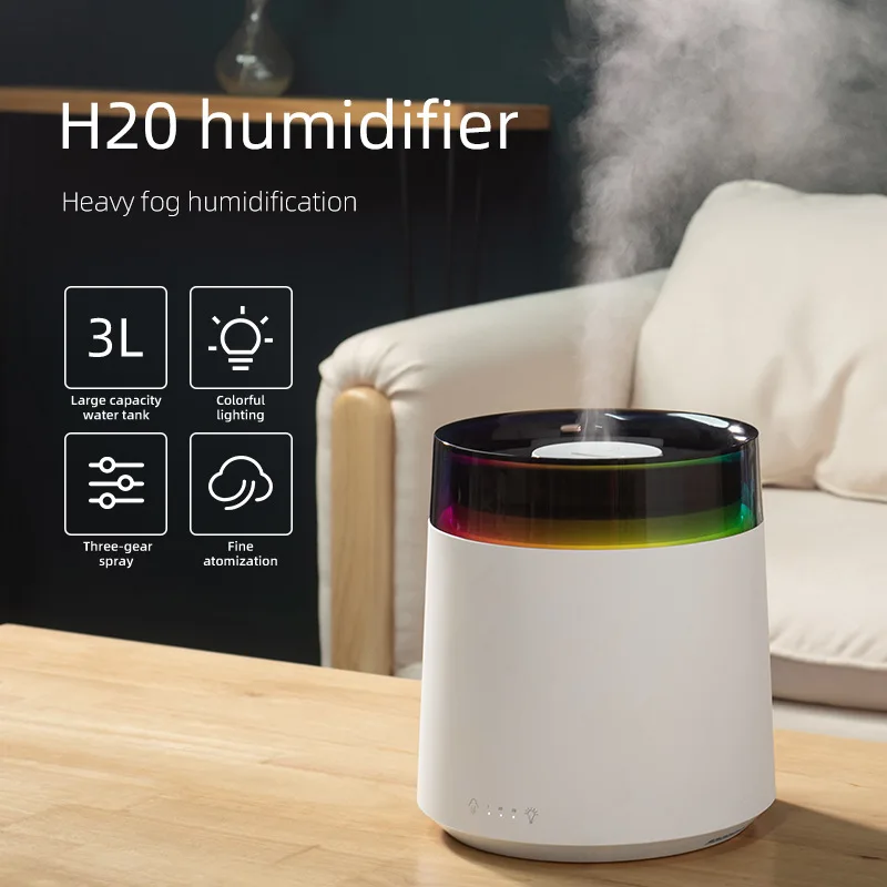 Essential Oil Diffuser Humidifier Electric Smell For Home Colorful Ambient Light Aroma Diffuser 3Speed Spray Quiet Moisturizing