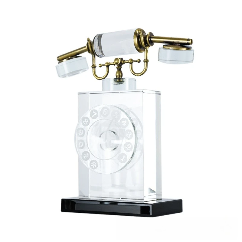 

Modern retro crystal phone ornament desktop living room craft ornament