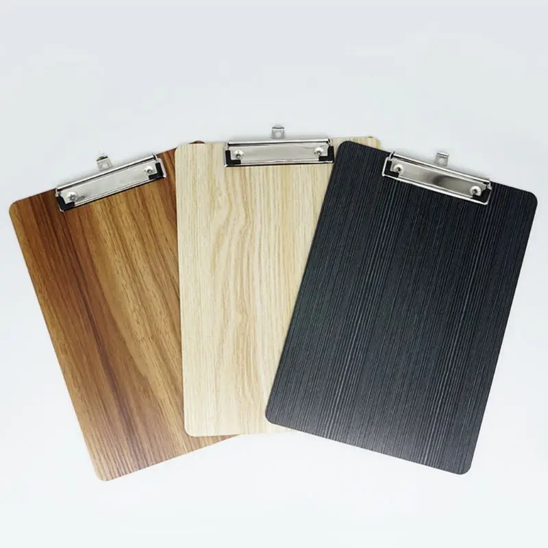 Portable Wooden Writing Clipboard File Hardboard Document Holder Clip Board File Hardboard With Batterfly Clip
