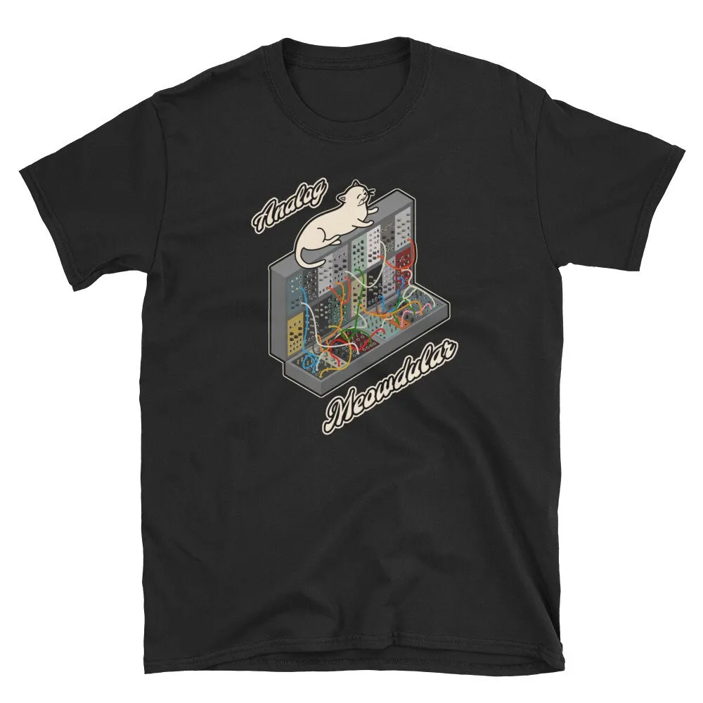 Cat On Analog Modular Synth Funny Synthesizer T Shirt