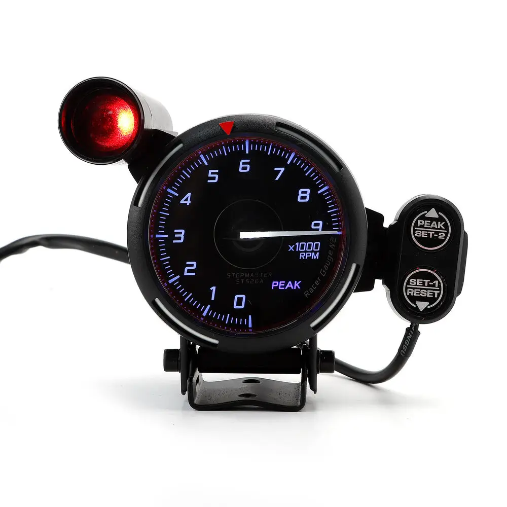 Racing Car 12V 7 Colors 3.75'' Tachometer Tacho Gauge LED 0-9000 RPM Meter with Shift Light