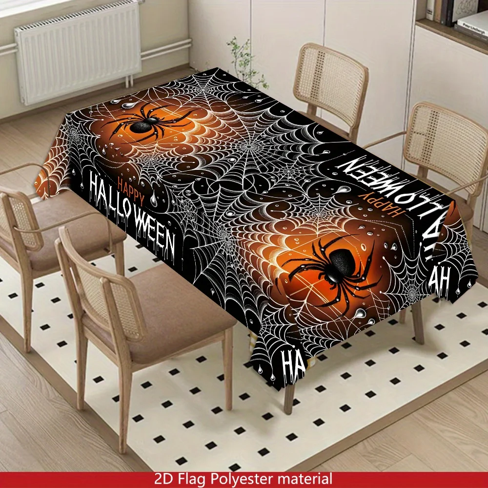 One-piece 2D flat Halloween tablecloth, size 213 cm × 152 cm (83.8 inches × 59.8 inches)zyc