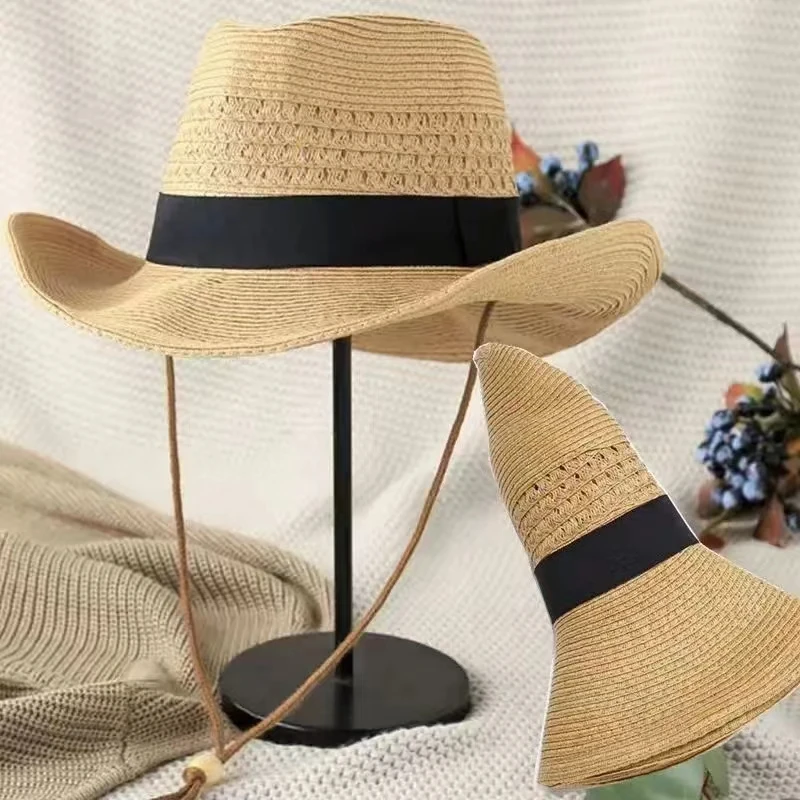 Men's SunShade Hat, Large Size, Summer OutDoor Breathable, Open Straw Hat, Sun Protection, Extra Large Head CircumFerence