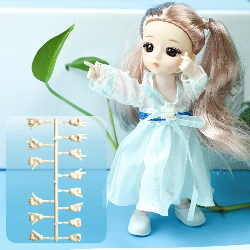 New Original Funny Gesture 16CM Doll Replacement 7 Pairs Fingers Multi Gestures for OB11 1/12 BJD Toy Accessories