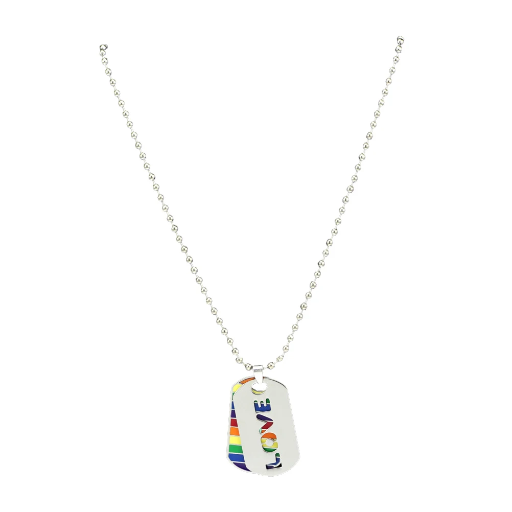 

Rainbow Necklace Pendant Exquisite Gay Double Layer Color Lesbian Pride Chain