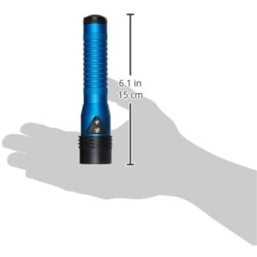 Piggyback LED Flashlight High Lumens Blue Color Long-Lasting Rechargeable Dual-Power Lantern
