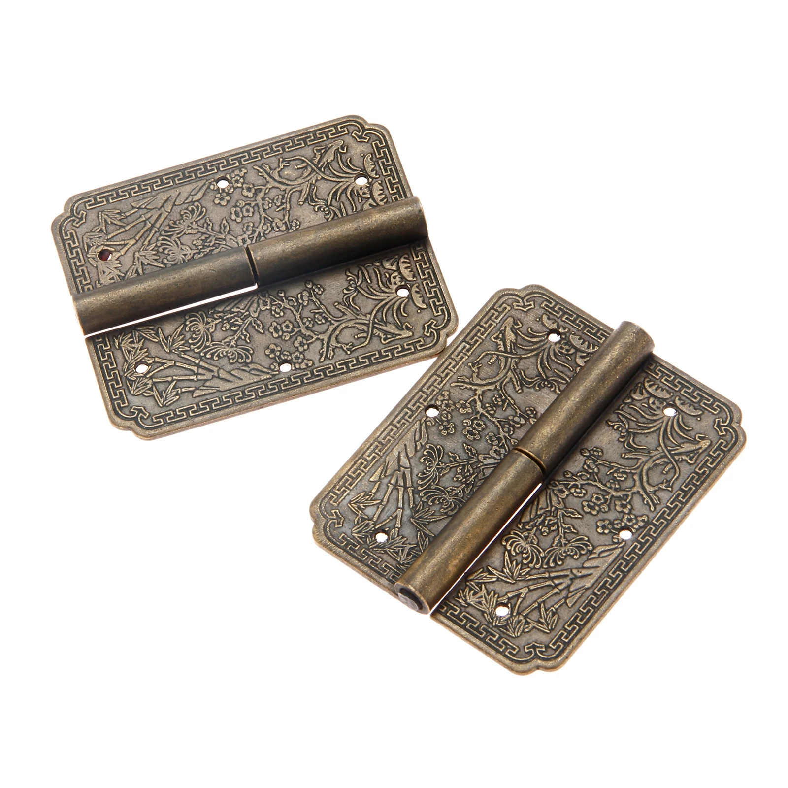 1Pc 60*50mm Right/left Retro Brass Furniture Hinges Cabinet Drawer Door Hinge Jewelry Box Hinge Hardware Fittings Antique Bronze