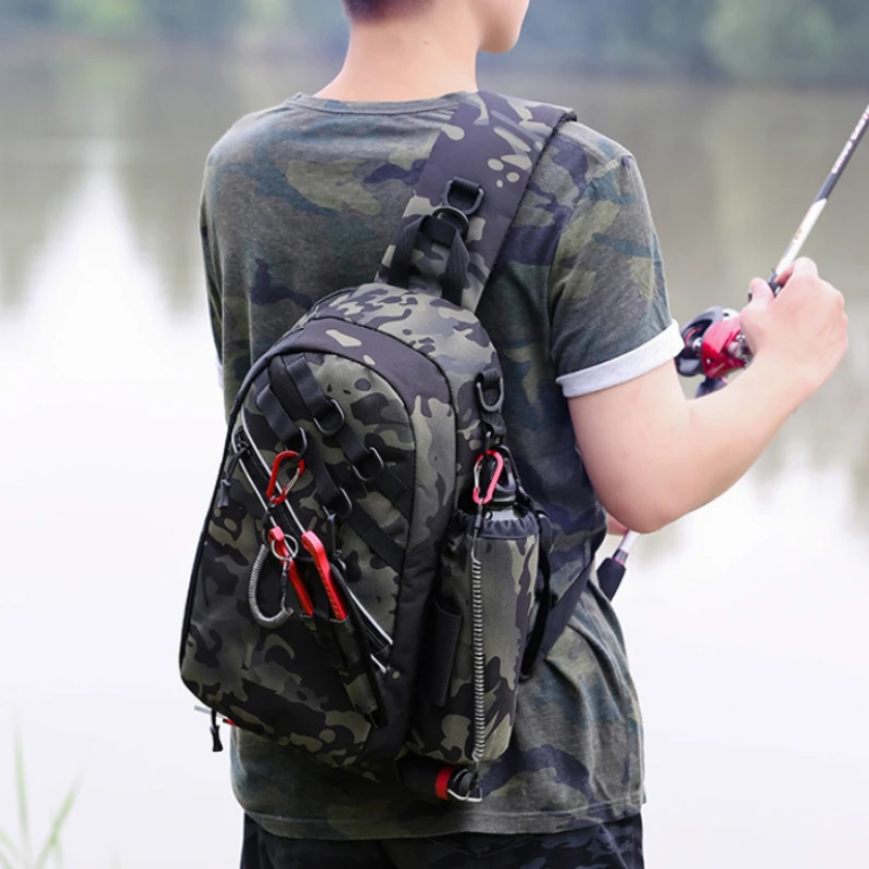 Chikage High Quality Camo Tactical Chest Bags Multi-functional Fishing Hunting Bags Outdoor Sports Climbing Camping Shoulder Bag