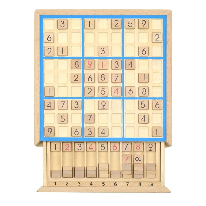 

Deluxe Sudoku 9X9 Number Brain Teaser Wooden Puzzle Game Logic IQ Challenge Kids And Adults Jeux De Société