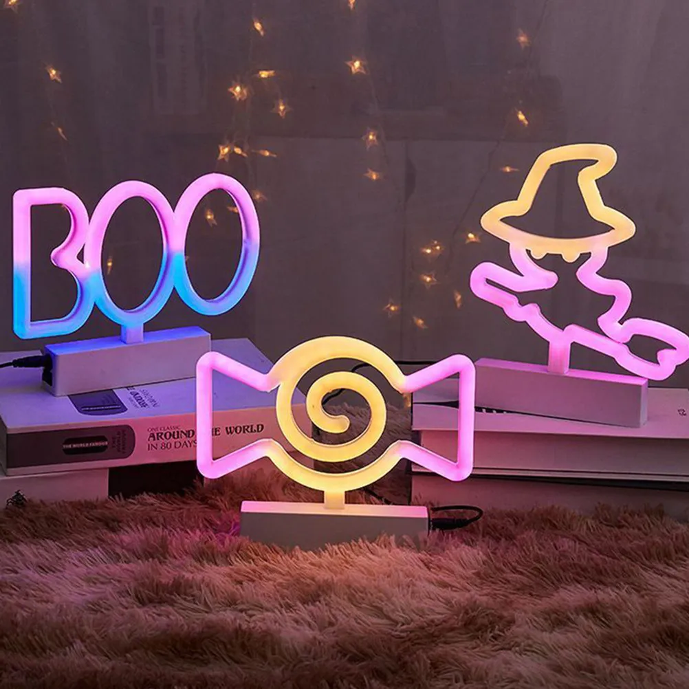 

Неоновая лампа Boo, светодиодная неоновая вывеска, легкий декоративный ночник с питанием от USB для спальни, гостиной, офиса, бара, атмосферная лампа