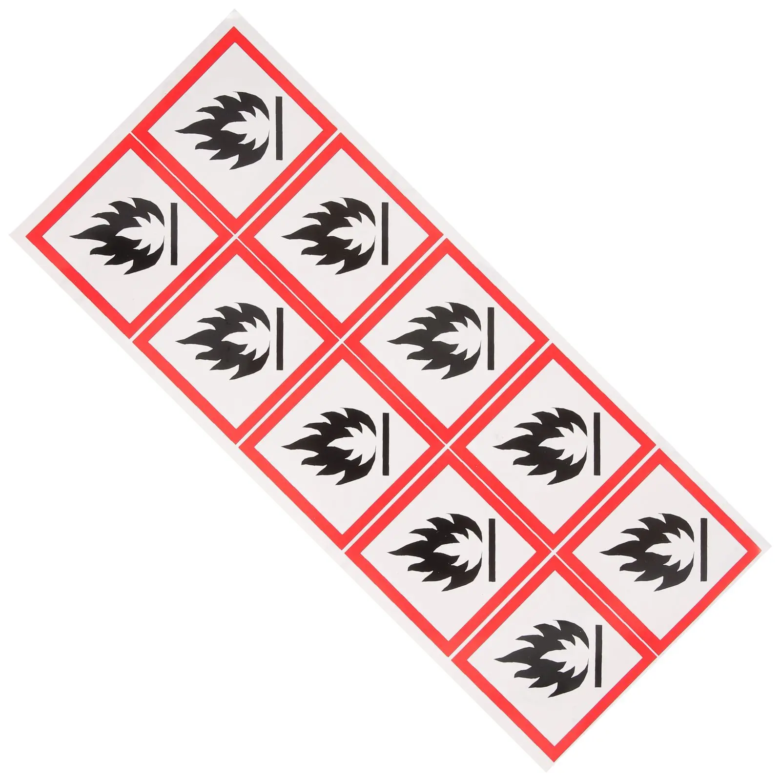 10pcs Liquid Stickers 5x5cm PVC Self Adhesive Warning Signs Safety Caution Labels Fire Prevention Tools