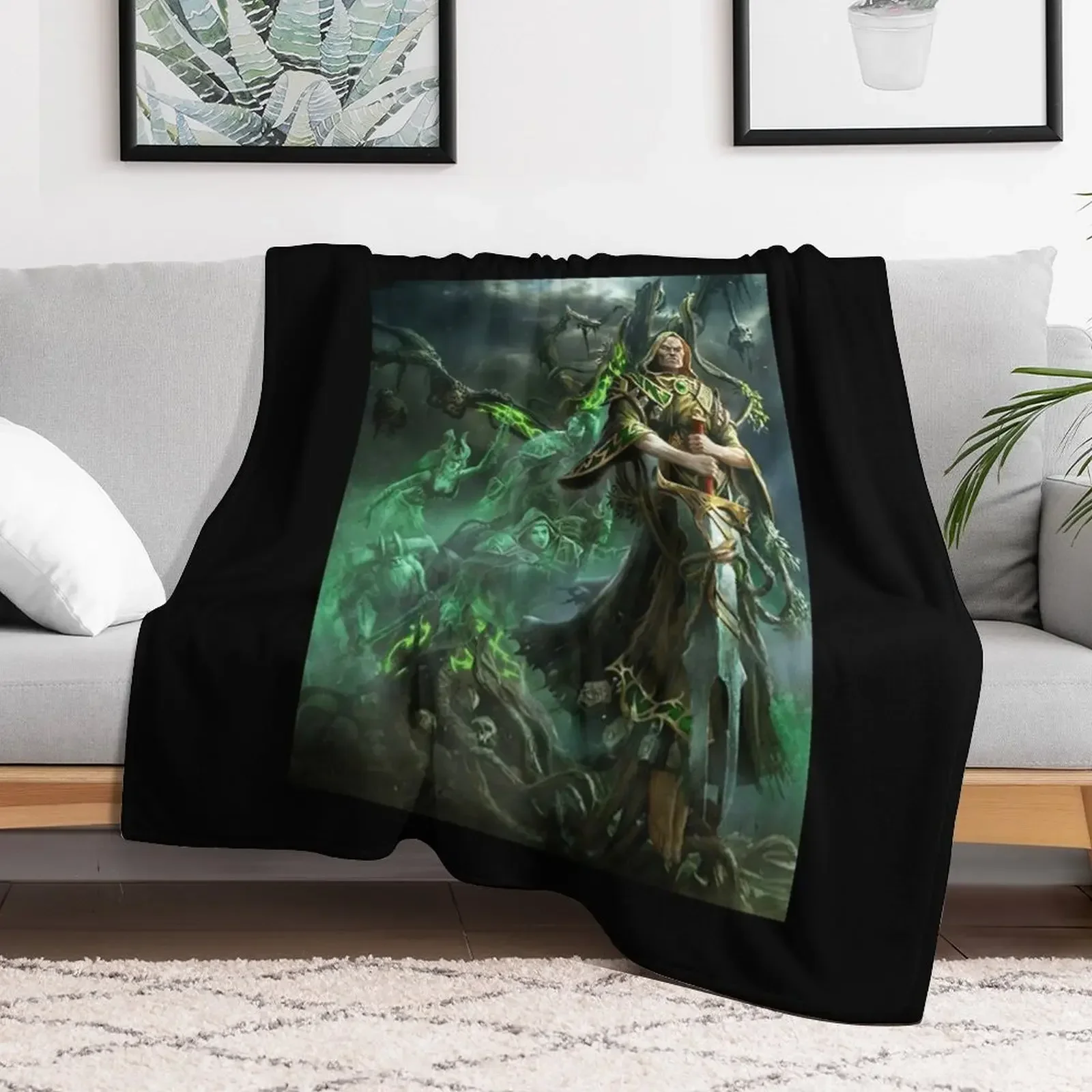 

Warmachine - Cassius the Oathkeeper and Wurmwood Tree of Fate Throw Blanket For Baby Blankets For Sofas Blankets