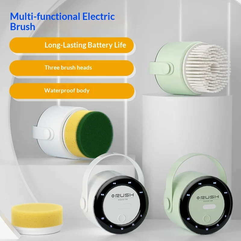Cordless Multifunctional Handheld Electric Cleaning Brush Wireless Scrubber for Kitchen Bathroom Household Use