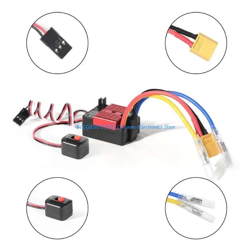 

Programmable Brushed ESC 50% Reverse Force Smartests Motor Protections System