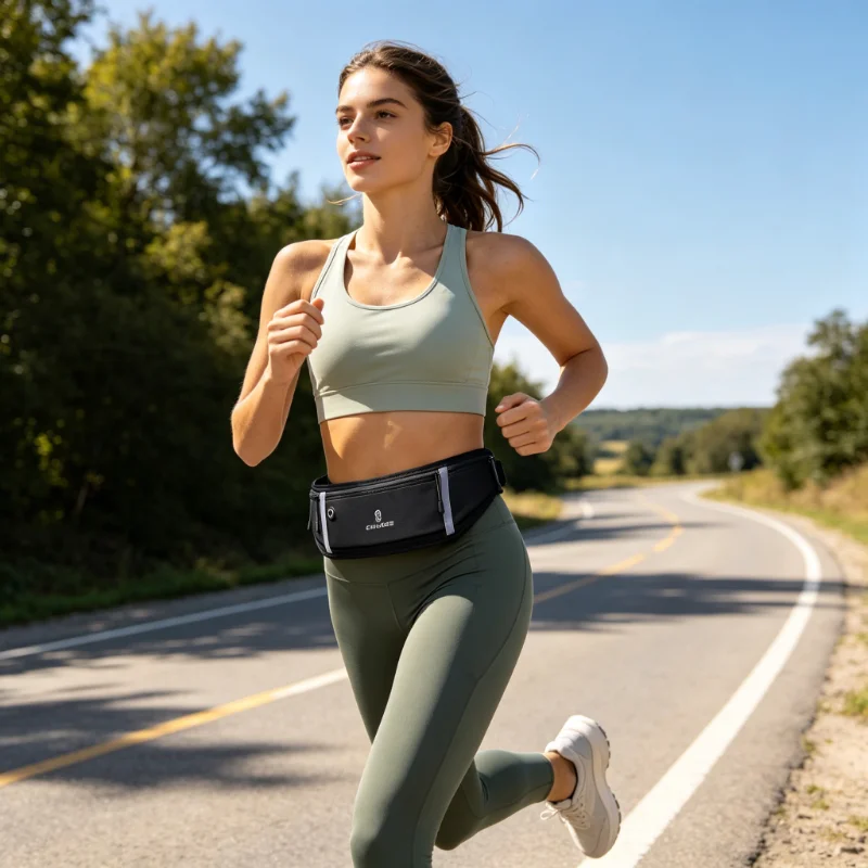 Sports Fanny Pack Women Waist Running Bag Men Belt Waterproof Gym Phone Pouch Accessories Lightweight Reflective Strip