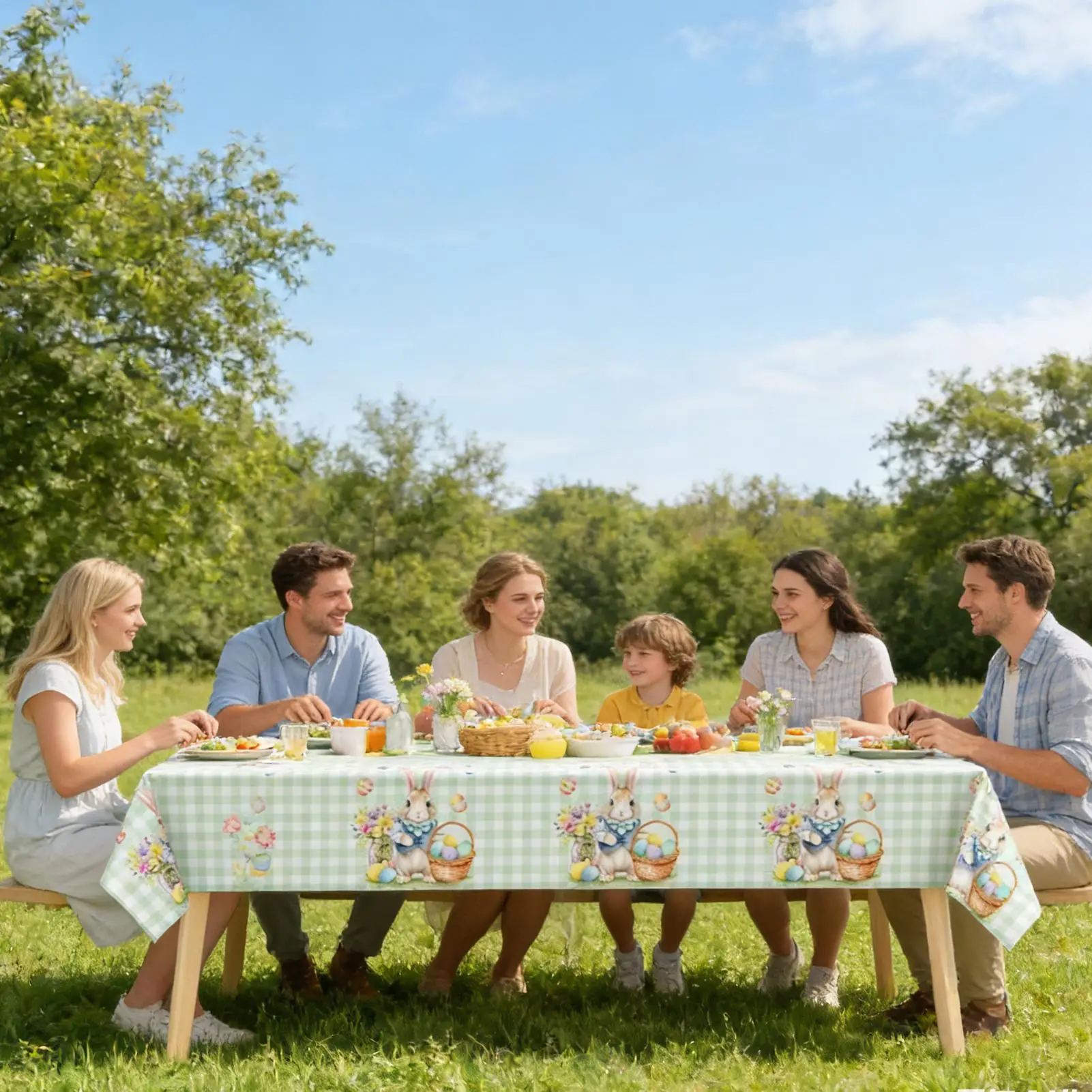 274x130cm Easter Tablecloths disposable Rectangular Waterproof Table Cover Rectangle Table Cover Decorations for Picnic Kitchen
