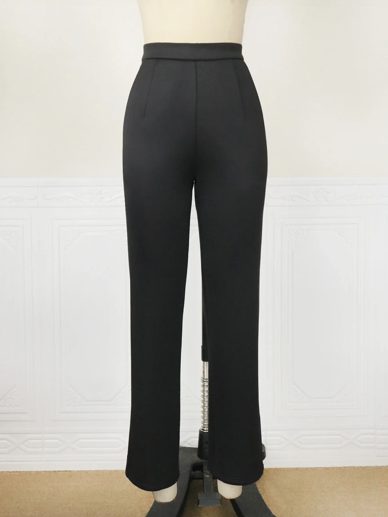 Vrouwen Hoge Taille Potlood Broek Rechte Pijpen Casual Broek Rug Rits Rekbare Broekjes Met Zakken Vrouwelijke Kantoor Werk Legging