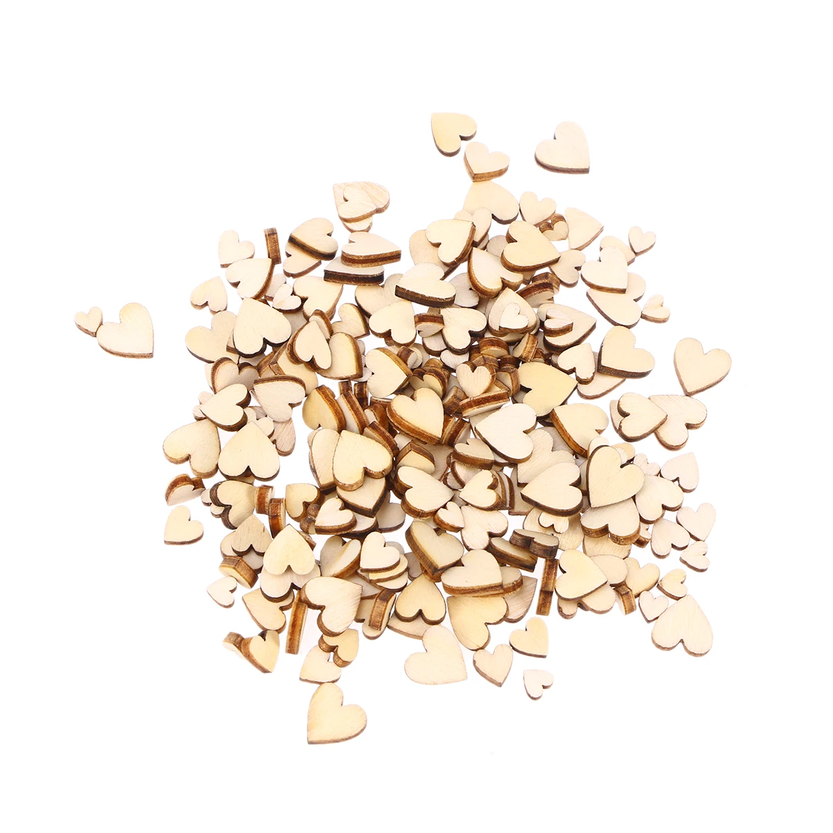 

200 pcs Heart Shape Wooden Buttons Craft Decorations DIY Bamboo Snaps Sewing Clothes Shoes Bags Toys Jewelry