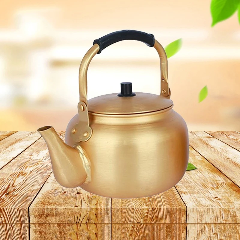 10L High Capacity Yellow Aluminum Boil Water Kettle Korean Style Rice Jug For Home Thick Aluminum Boiling Water Pot