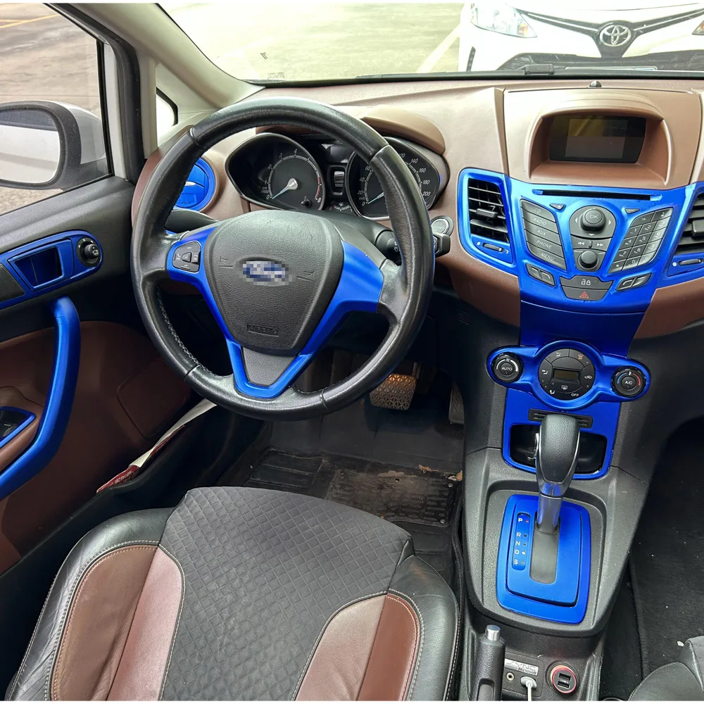 

Для Ford fiesta 2009-2015 внутренняя Центральная панель управления дверная ручка наклейка из углеродного волокна Переводные картинки аксессуары для стайлинга автомобиля