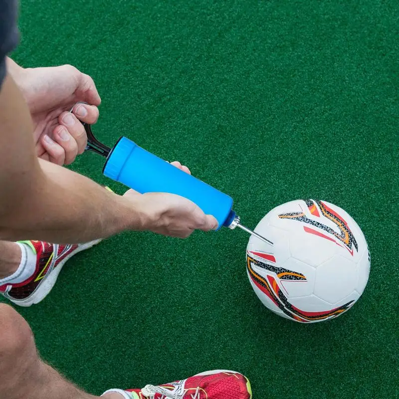 Conjunto de bomba de bola mangueira flexível vôlei futebol basquete com agulha mão bomba ar durável balão bola inflator portátil