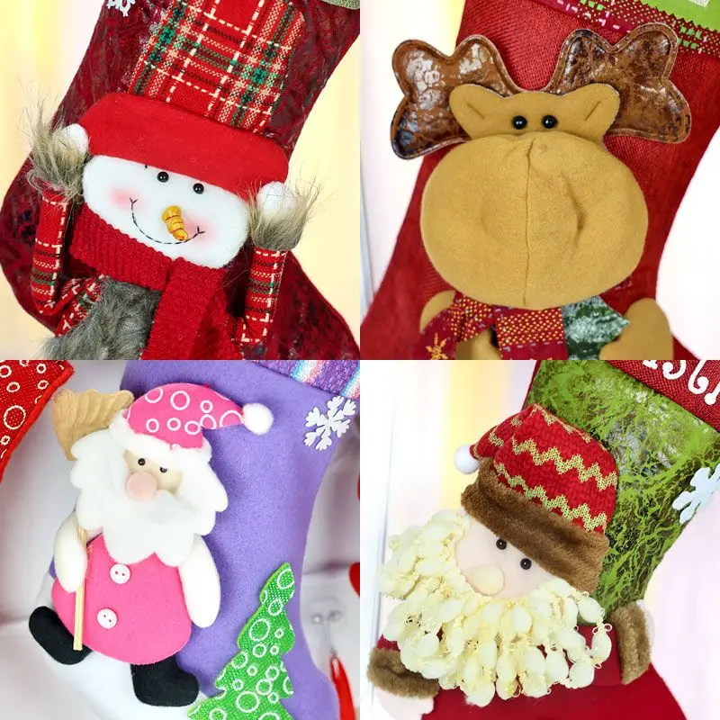 Christmas socks gift bag gift box Christmas tree decoration pendant old man snowman elk socks creative ornament