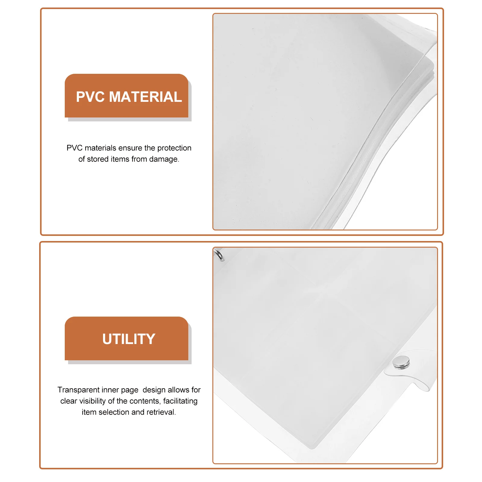 

Card Making Die Album Storage Book with Cover Multiple Four Grid Pages PVC Transparent Stamp Template Organizer Die Holder Clear