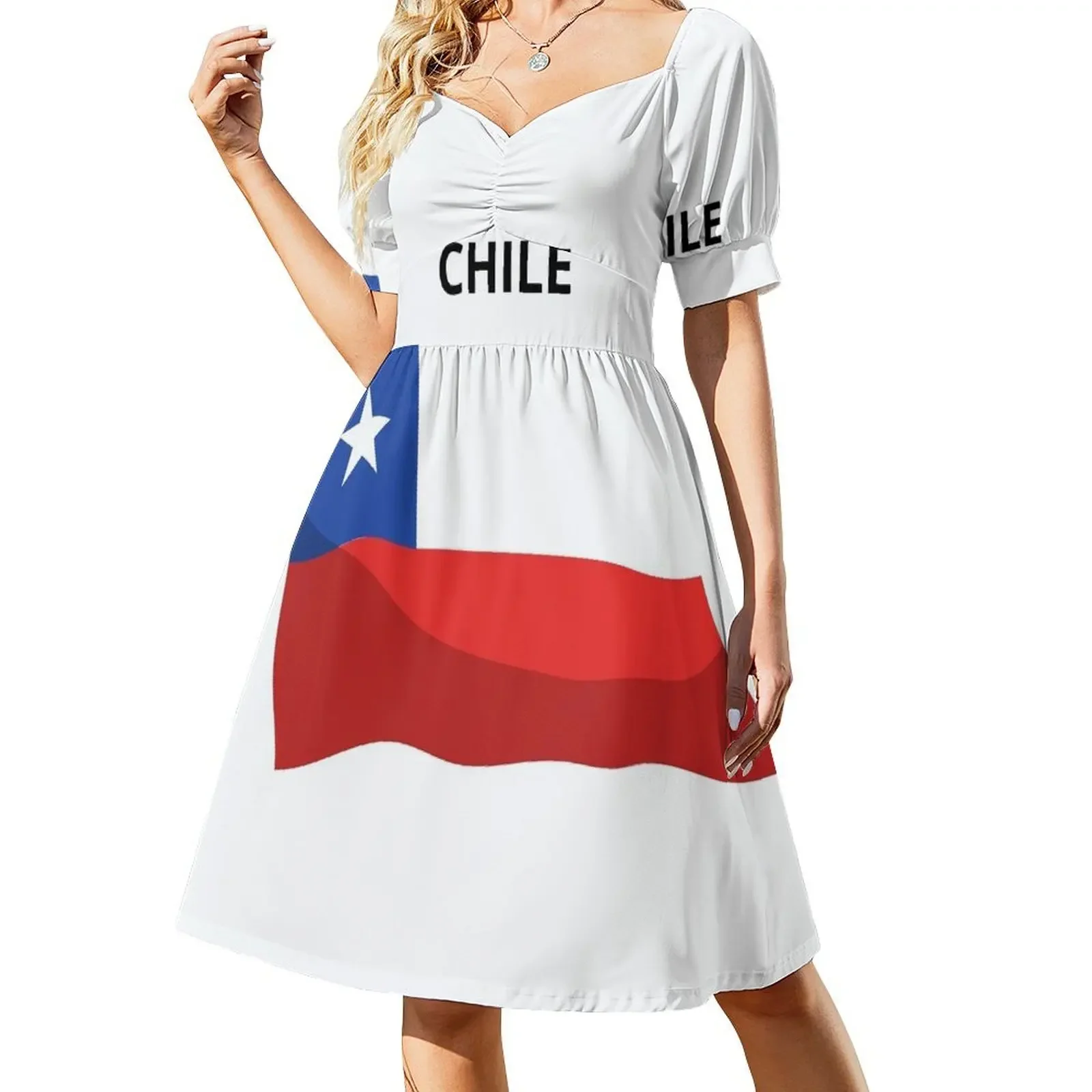 

Chile flag, Bandera de chile, Bandera chilena. Short-Sleeved Dress long sleeve dress dresses for official occasions Dress