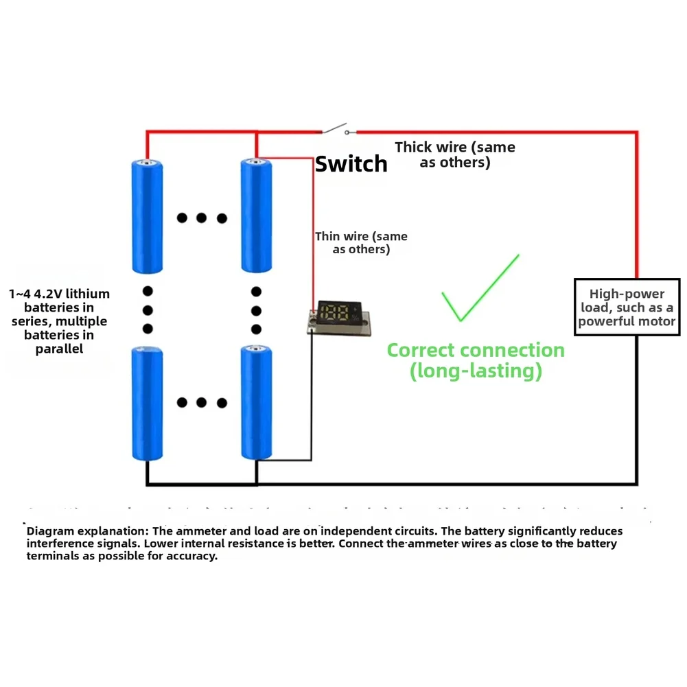 Low Power 7mA Battery Voltage Monitor for 1S to 4S For lithium Ion Packs with 0 to 100 Percent Digital Display