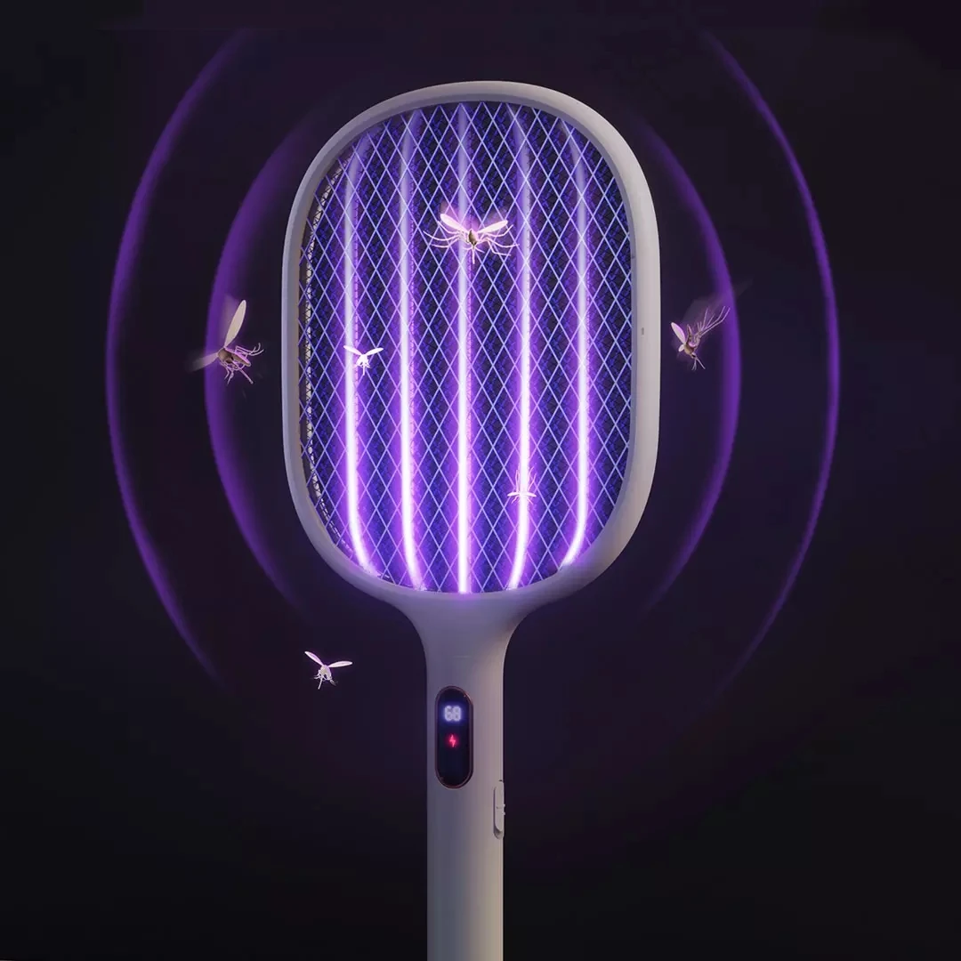 New Qualitell Smart Digital Display Electric Mosquito Swatter 2in1 Portable Type-C Charging Wall-mounted Mosquito Killer