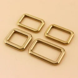 Solid brass square ring buckles cast seamless rectangle rings leather craft bag strap buckle garment belt luggage purse DIY