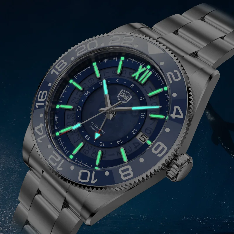 LOBINNI Luxury 316L Stainless Steel Band Men Mechanical Watch Japan Movement 100m Waterproof Luminous 40mm Automatic Watches