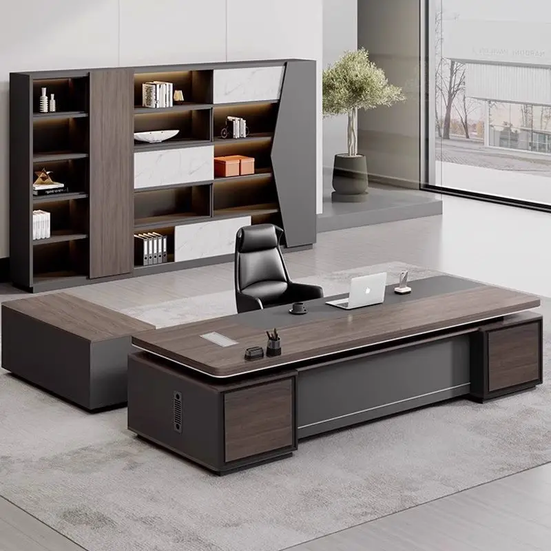 Light luxury boss desk, office and chair combination, new Chinese style president manager, computer