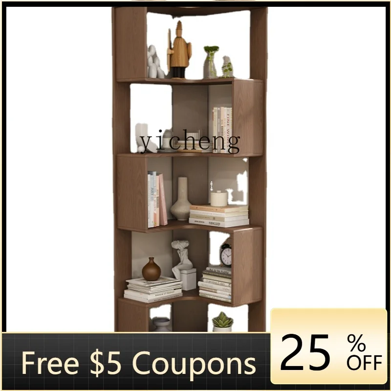 

ZZZf Solid Wood Corner Bookshelf Floor Storage Home Living Room Corner Cabinet Storage Simple Corner Bookcase