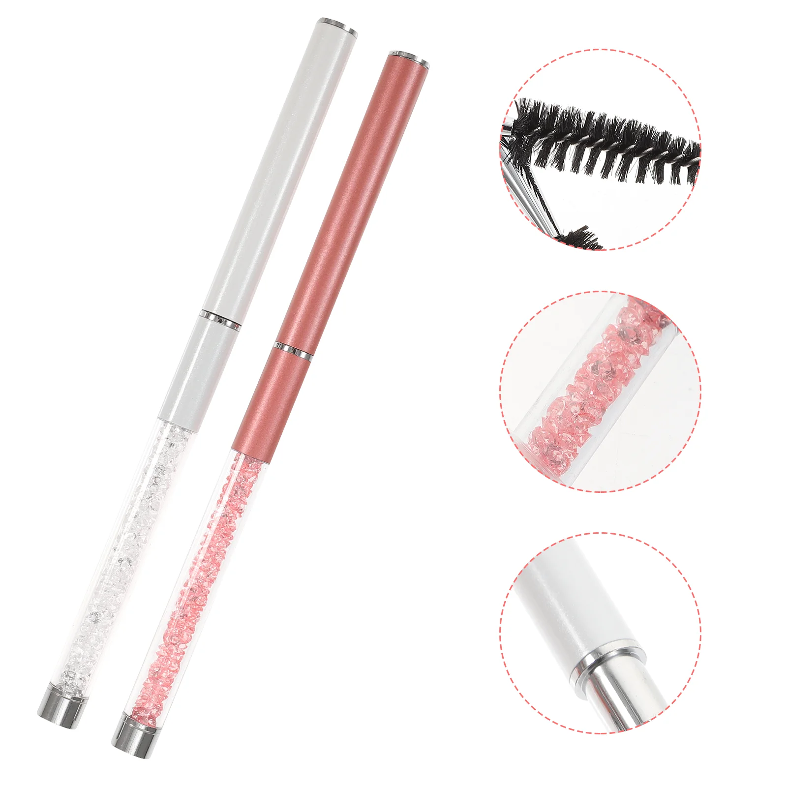 2 pçs espiral escova de cílios fibra lash pente ferramenta para sobrancelha rímel extensão aliciamento maquiagem suprimentos