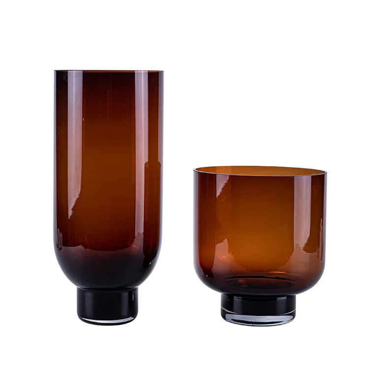 

Modern light luxury glass vase, creative art flower ornament insert dried flower hydroponic dining table ornament